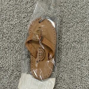 NWT- mini Rainbow Brown Flip Flop keychain